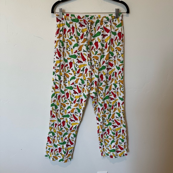 Peace Frogs Colorful Pepper Novelty Pajama Bottoms Pants 100% Cotton Size Small - Picture 1 of 8